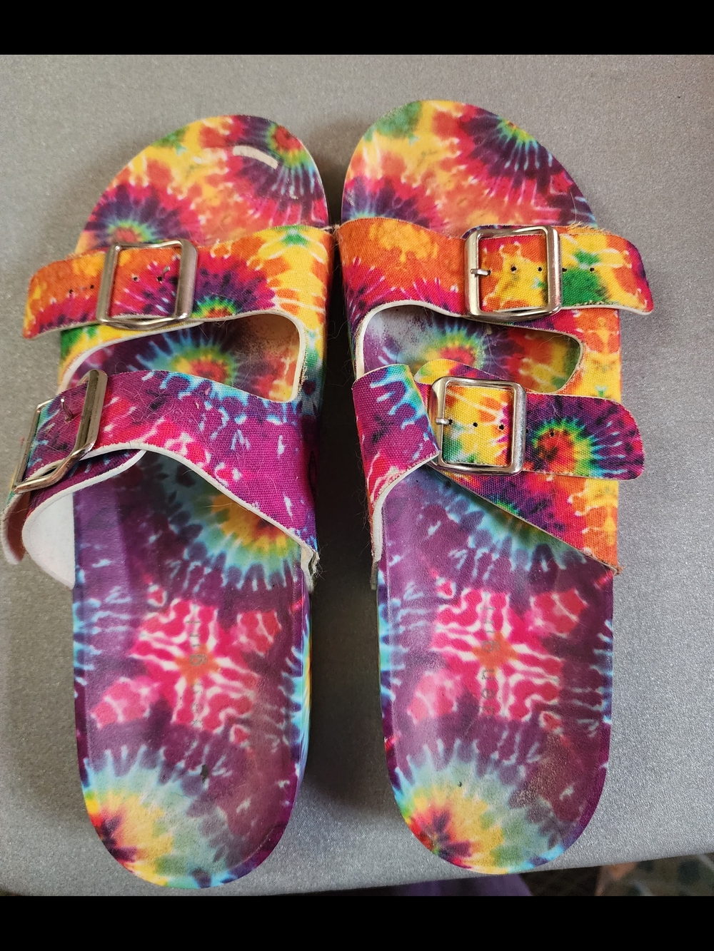 Steve Madden Tie-Dye Double-Buckle Slide Sandals - Picture 2 of 7